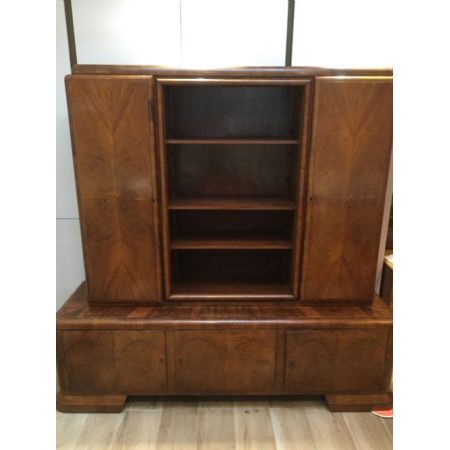 Original deutscher Art Deco Schrank Nussbaum Wohnzimmerschrank antik ca 1930