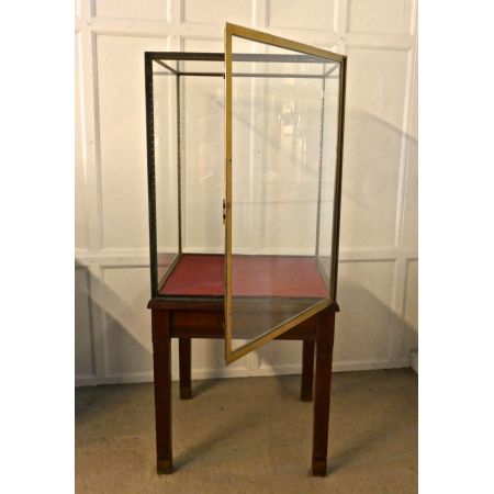Original englische Mahagoni Vitrine Schaukasten antik ca 1920