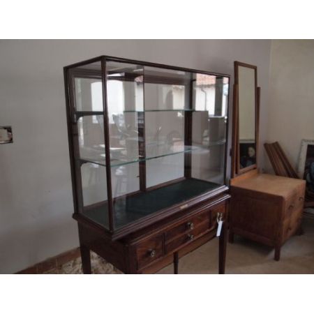 Englischer viktorianischer antiker Mahagoni Schaukasten ca 1880