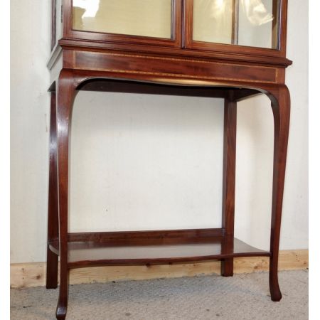 Englische original edwardianische Mahagoni Vitrine antik ca 1890