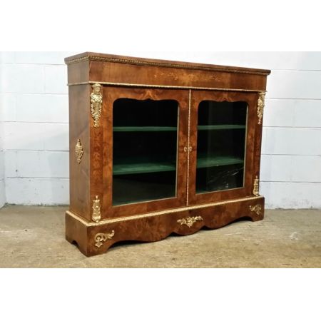 Viktorianische Englische Antike Nussbaum Vitrine 1860