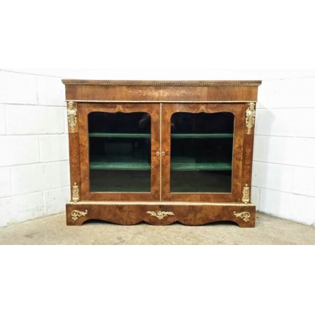 Viktorianische Englische Antike Nussbaum Vitrine 1860