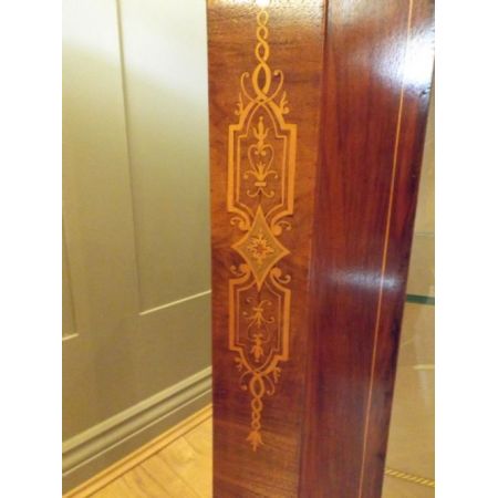 Englische viktorianische antike Mahagoni Vitrine Messing ca 1880