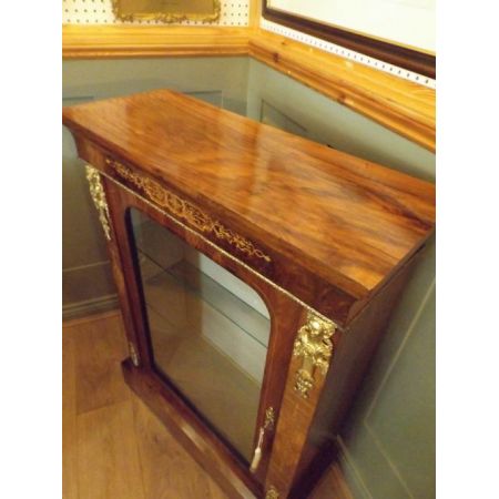 Englische viktorianische antike Mahagoni Vitrine Messing ca 1880