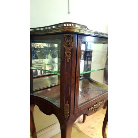 Original englische kleine Massivholz Vitrine Frankreich antik ca 1870