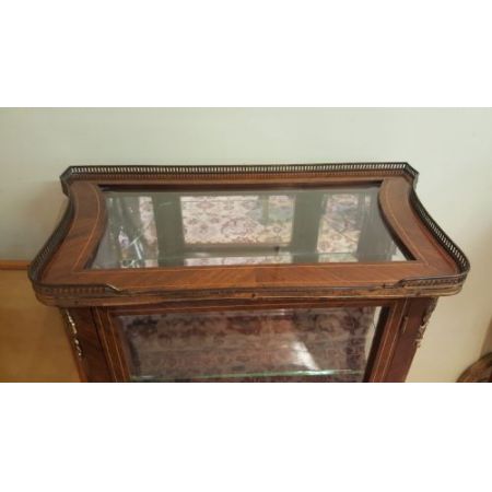 Original englische kleine Massivholz Vitrine Frankreich antik ca 1870