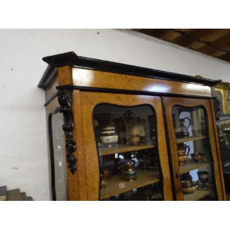 Englische original antike Vitrine Massivholz Bücherschrank ca 1880