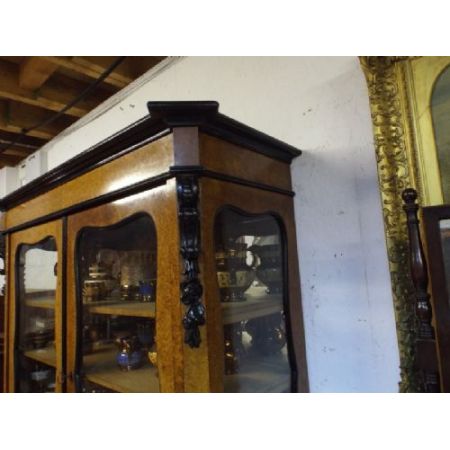 Englische original antike Vitrine Massivholz Bücherschrank ca 1880