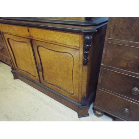 Englische original antike Vitrine Massivholz Bücherschrank ca 1880