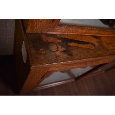 Antike englische Art Deco Vitrine Eiche ca 1920