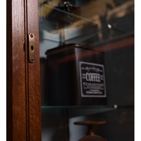 Antike englische Art Deco Vitrine Eiche ca 1920
