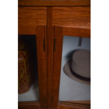 Antike englische Art Deco Vitrine Eiche ca 1920