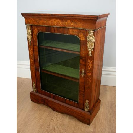 Viktorianische Antike Englische Nussbaum Vitrine ca 1850