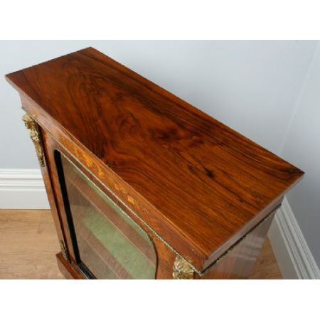 Viktorianische Antike Englische Nussbaum Vitrine ca 1850