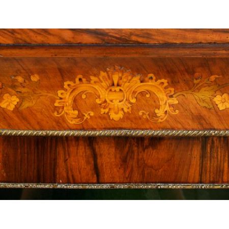 Viktorianische Antike Englische Nussbaum Vitrine ca 1850