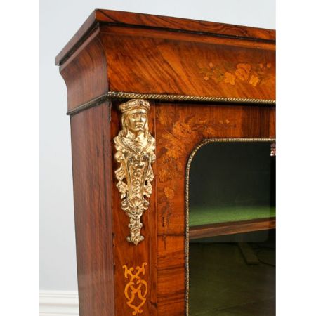 Viktorianische Antike Englische Nussbaum Vitrine ca 1850