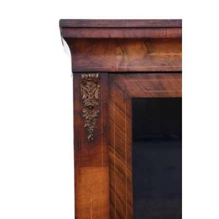 Original englische Nussbaum Vitrine antik 1880