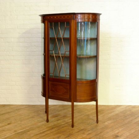 Edwardianische Antike Englische Sheraton style Mahagoni Vitrine ca 1890