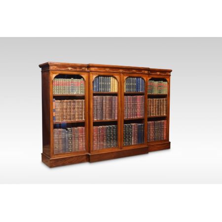 Original englischer Mahagoni Breakfront Bücherschrank antik ca 1890