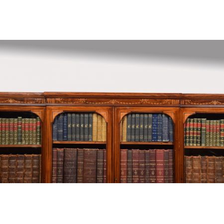 Original englischer Mahagoni Breakfront Bücherschrank antik ca 1890