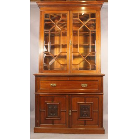 Original englisches viktorianisches Nussbaum Bureau Bookcase antik ca 1850