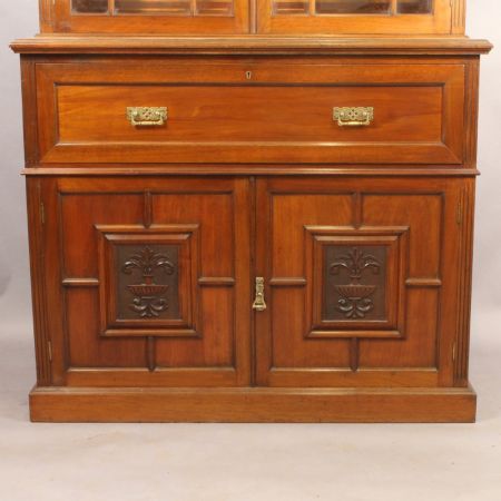Original englisches viktorianisches Nussbaum Bureau Bookcase antik ca 1850