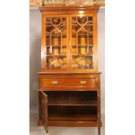 Original englisches viktorianisches Nussbaum Bureau Bookcase antik ca 1850