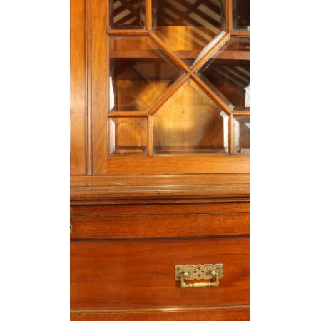 Original englisches viktorianisches Nussbaum Bureau Bookcase antik ca 1850