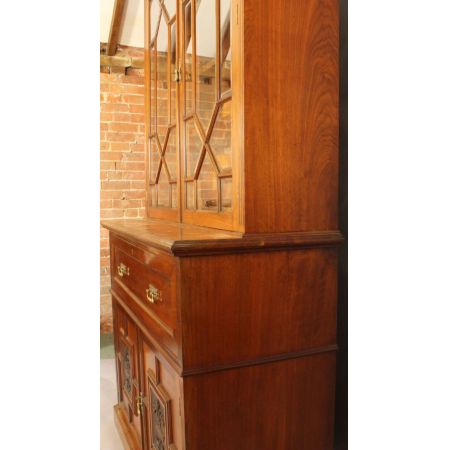 Original englisches viktorianisches Nussbaum Bureau Bookcase antik ca 1850