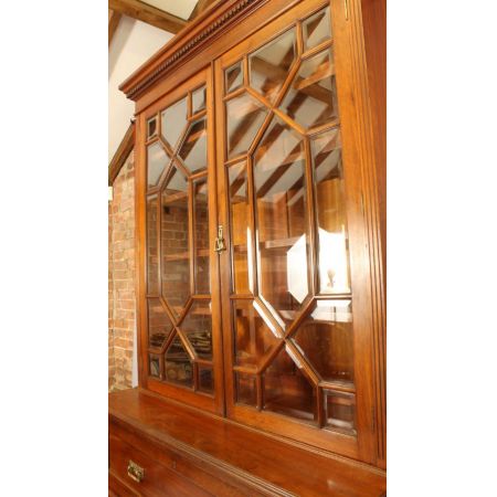 Original englisches viktorianisches Nussbaum Bureau Bookcase antik ca 1850