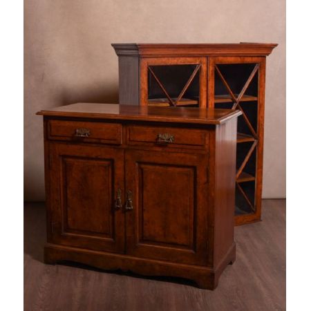 Edwardianischer Englischer Antiker Bücherschrank Eiche ca 1890