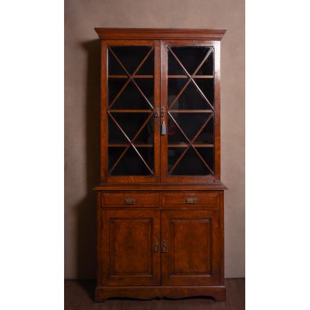 Edwardianischer Englischer Antiker Bücherschrank Eiche ca 1890