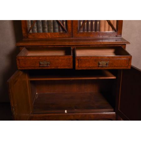 Edwardianischer Englischer Antiker Bücherschrank Eiche ca 1890