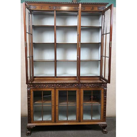 Englische edwardianische antike Mahagoni Vitrine ca 1900