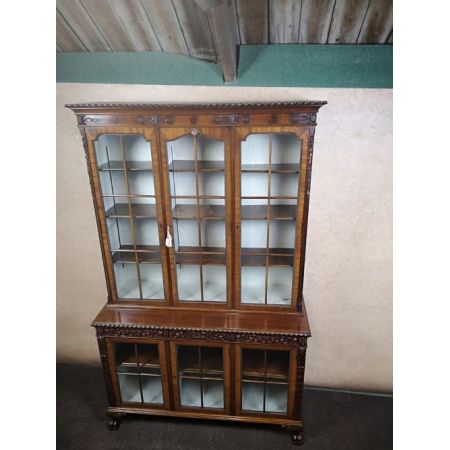 Englische edwardianische antike Mahagoni Vitrine ca 1900