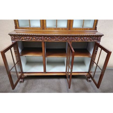 Englische edwardianische antike Mahagoni Vitrine ca 1900