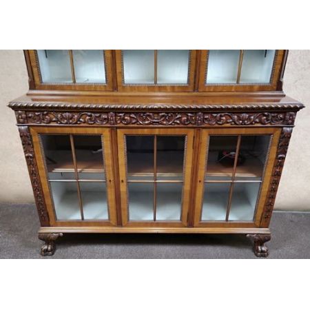 Englische edwardianische antike Mahagoni Vitrine ca 1900