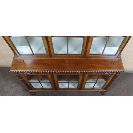 Englische edwardianische antike Mahagoni Vitrine ca 1900