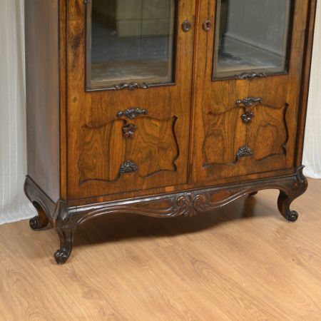 Viktorianische Englische Antike Palisander Vitrine ca 1880