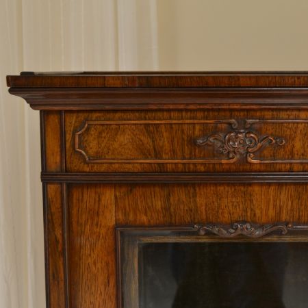 Viktorianische Englische Antike Palisander Vitrine ca 1880