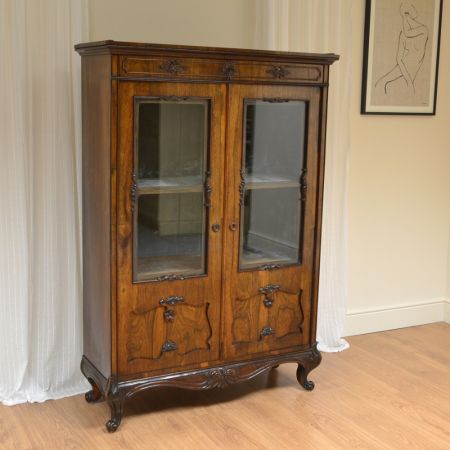 Viktorianische Englische Antike Palisander Vitrine ca 1880