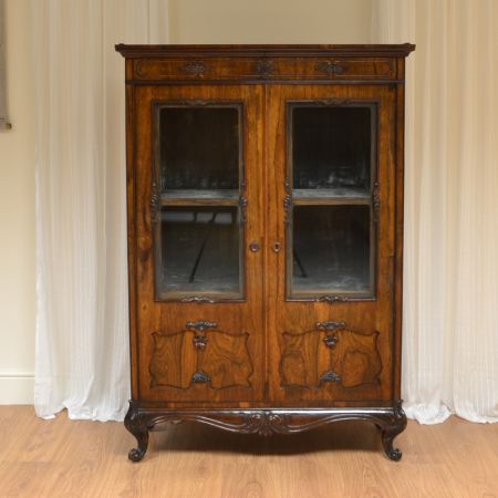 Viktorianische Englische Antike Palisander Vitrine ca 1880