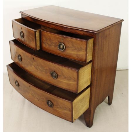 Antike Englische Mahagoni Bogenfront Kommode ca. 19. JH.