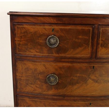 Antike Englische Mahagoni Bogenfront Kommode ca. 19. JH.