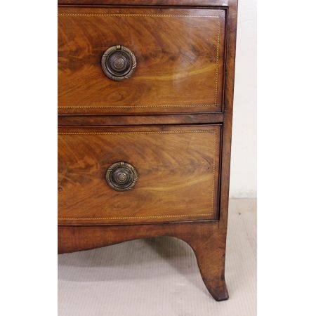 Antike Englische Mahagoni Bogenfront Kommode ca. 19. JH.