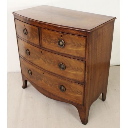 Antike Englische Mahagoni Bogenfront Kommode ca. 19. JH.