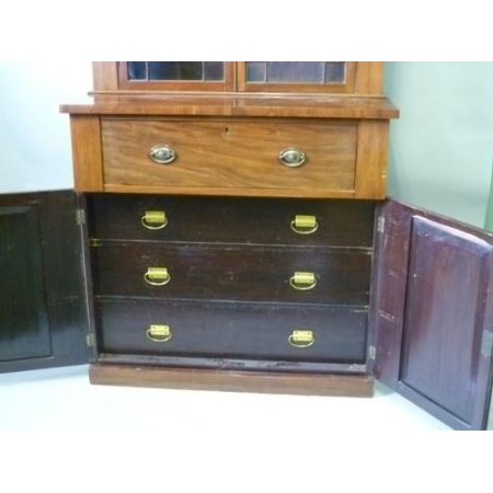 Edwardianisches Antikes Englisches Mahagoni Sekretär Bücherregal ca. 1900