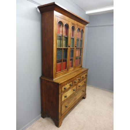 Antikes Englisches Mahagoni verglastes Bücherregal ca. 19. JH.