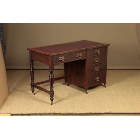 Edwardianischer Antiker Englischer Mahagoni Schreibtisch ca. 1905