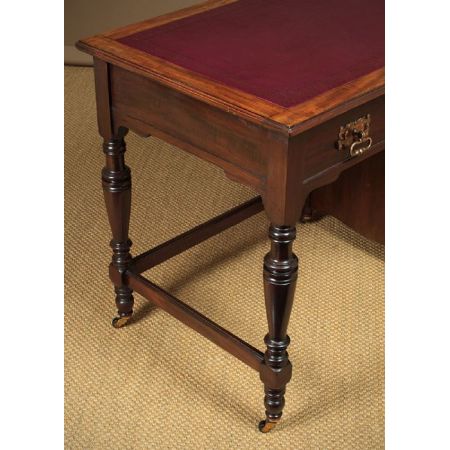 Edwardianischer Antiker Englischer Mahagoni Schreibtisch ca. 1905